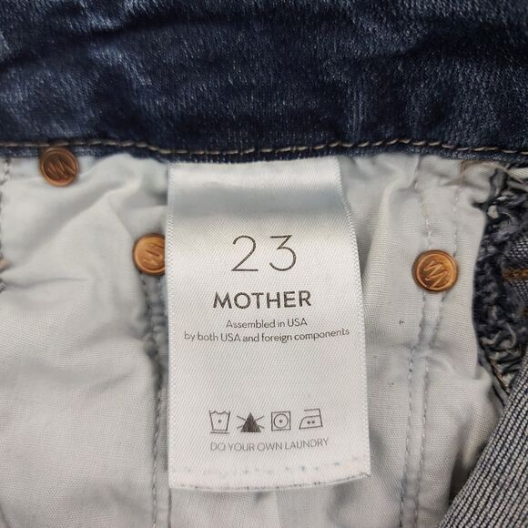 Mother High Waisted Looker Ankle Skinny Jeans Womens 23 Blue Stretch Bohemian - Picture 10 of 15